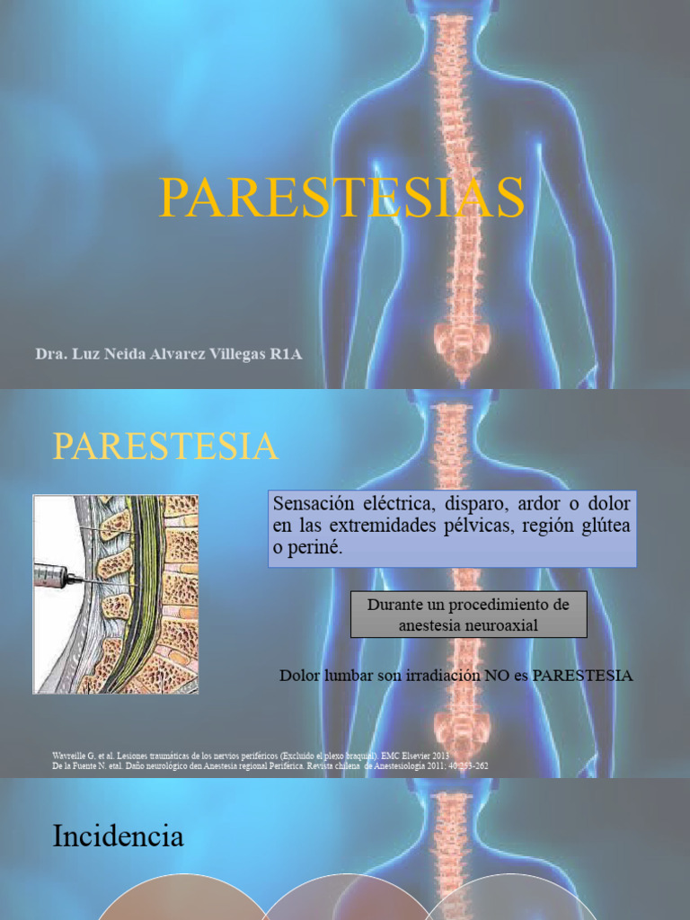 Parestesias en Anestesia Neuroaxial | PDF | Nervio | Anatomía humana