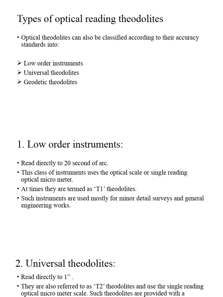 Optical Theodolites Explained | PDF