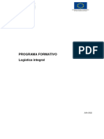 Programa Formativo Logística Integral: Julio 2022