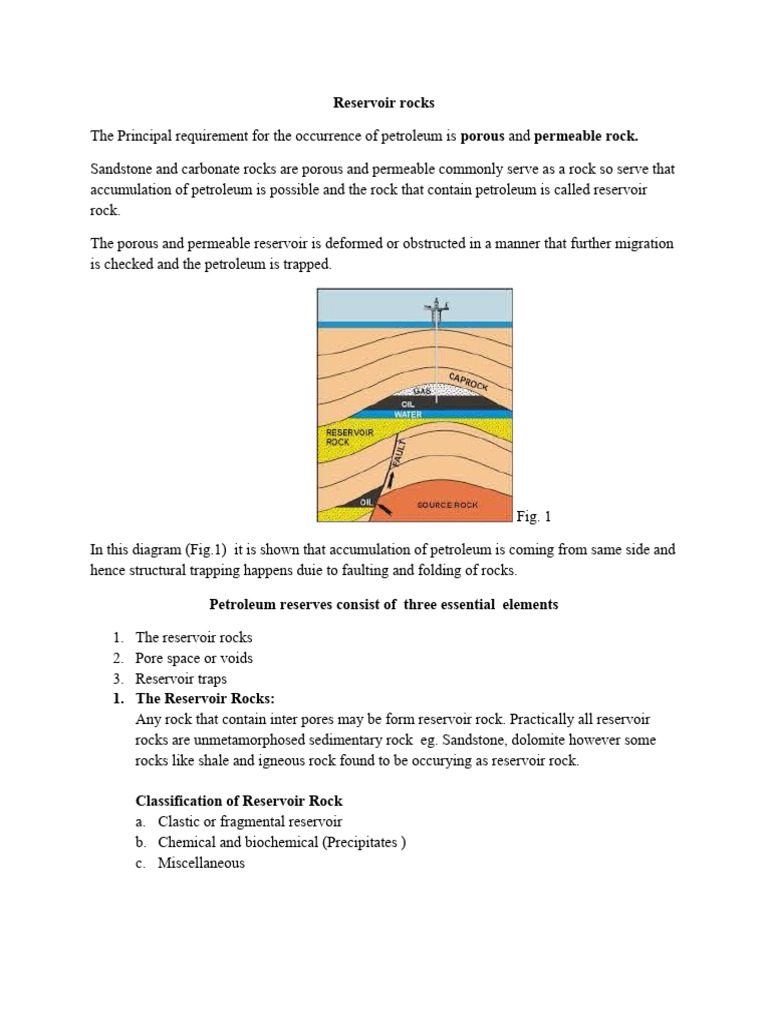 Brief idea about Reservoir Rocks PDF Clastic Rock Limestone