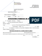 ATTESTATION D'ABSENCE DE SANCTION