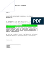 Carta de Autorizacióna Terceros