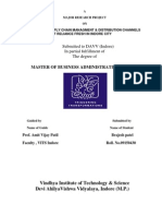 Master of Business Administration (2009-11) : Submitted To DAVV (Indore) in Partial Fulfillment of The Degree of