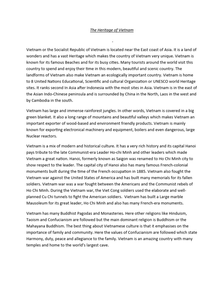 Vietnam's Rich Heritage and Culture | PDF | Vietnam | Vietnam War