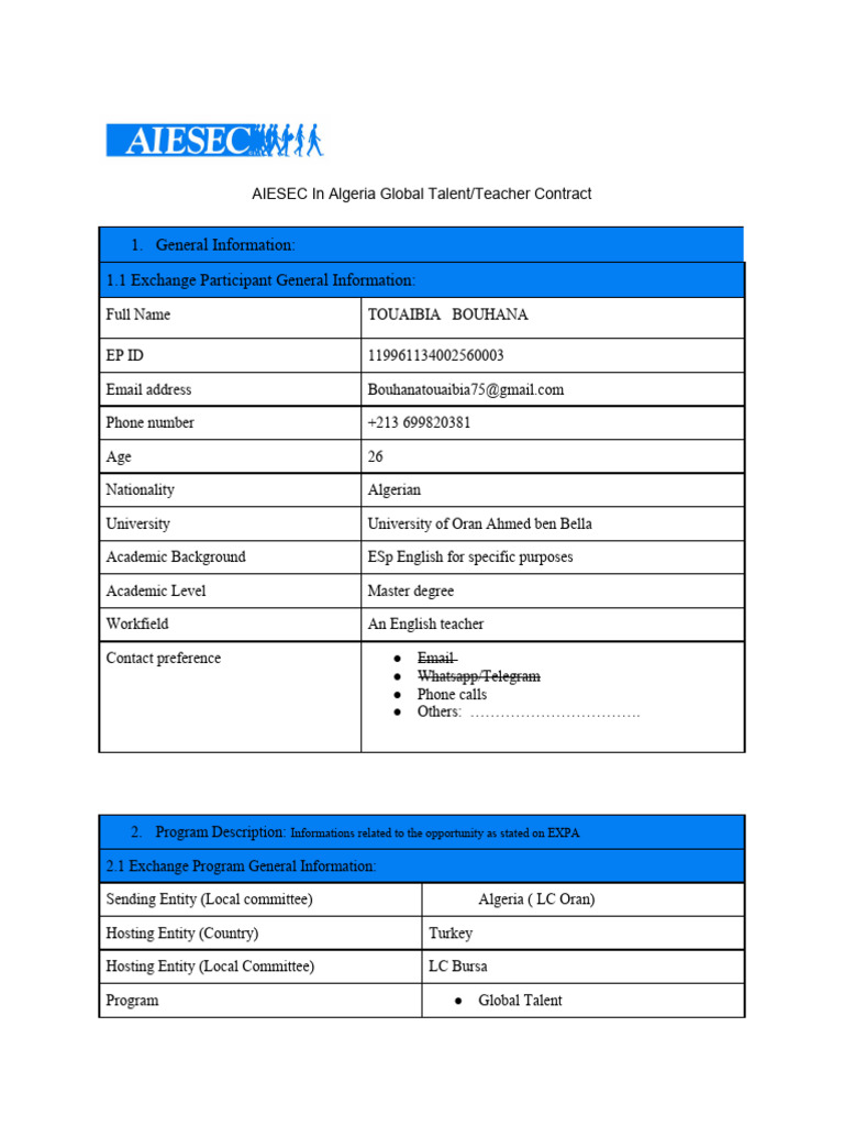 National OGT Virtual Contract PDF Travel Visa Emergency