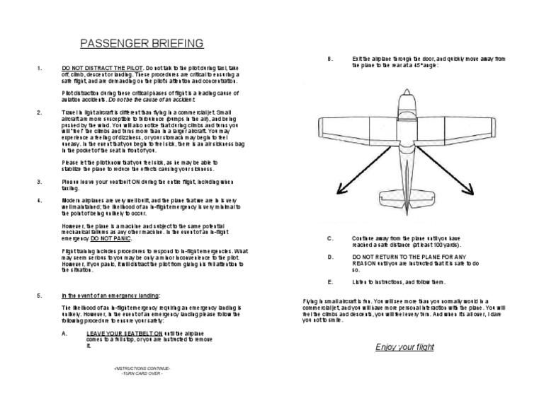 Passenger Briefing C172 Airplane Airliner