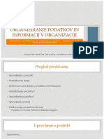 Organiziranje Podatkov in Informacij V Organizaciji