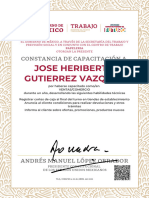 Jose Heriberto Gutierrez Vazquez: Constancia de Capacitación A