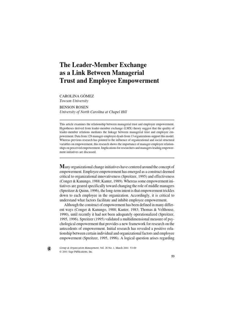 Chapter 7 Article Pdf Empowerment Leadership
