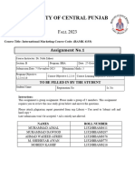 University of Central Punjab: Assignment No.1