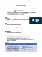 Research Methods Observational Techniques