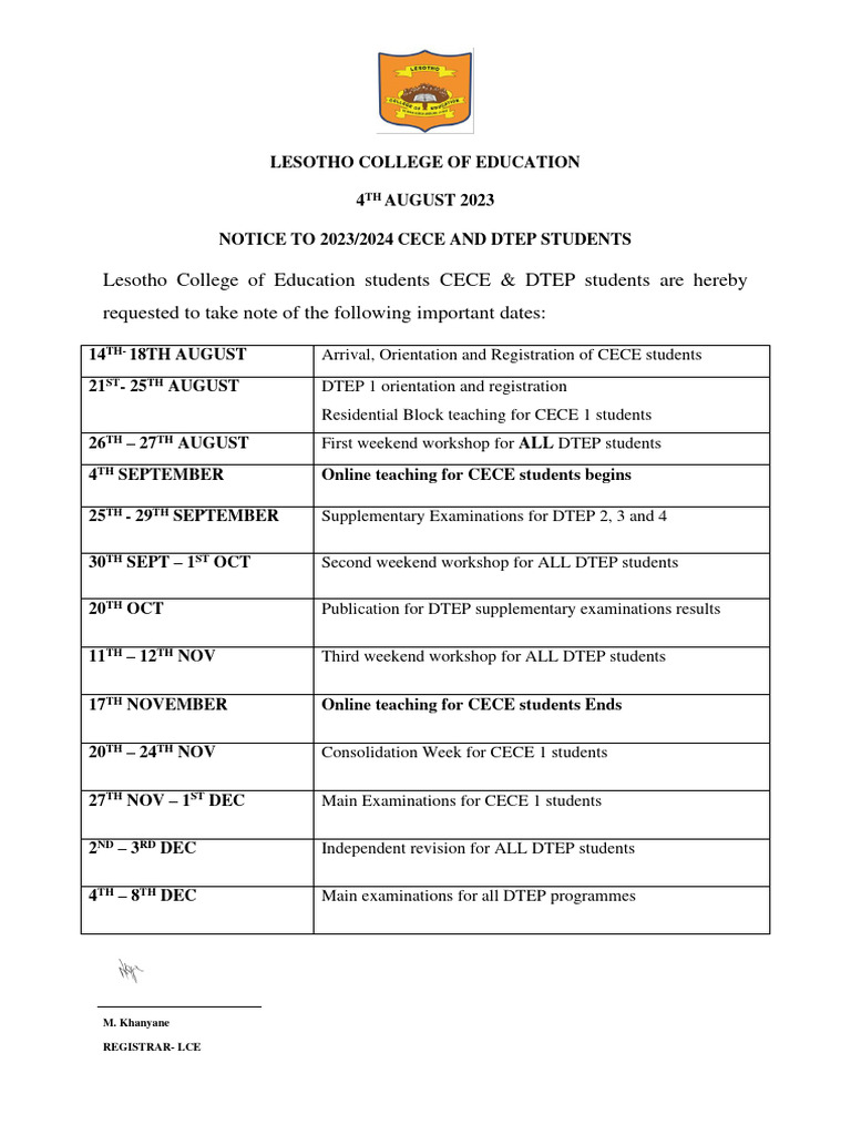 LCE 2023/2024 Registration Notice | PDF | Travel | Foreign Language Studies