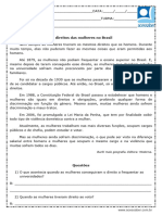 Atividade de Historia Direitos Das Mulheres 4 Ano e 5 Ano