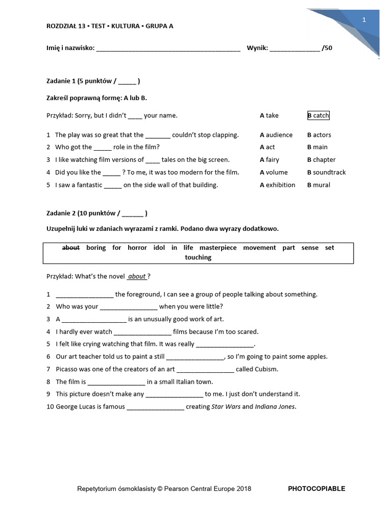 REP8 Unit 13 A Test 2 | PDF