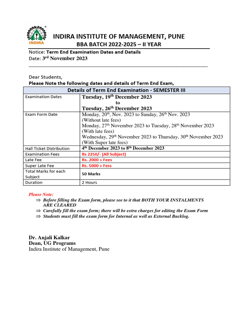 Batch 22-25 Sem III Regular Exam | PDF