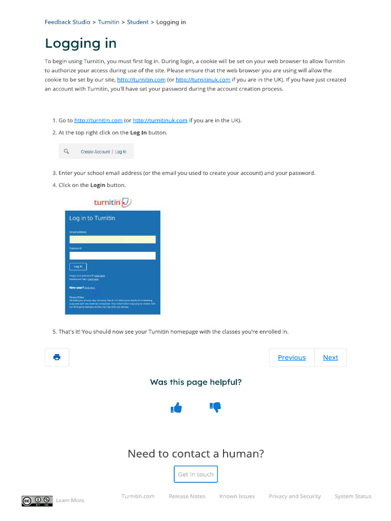 Turnitin Logging in | PDF