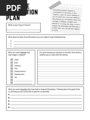 Relapse Prevention Plan 1
