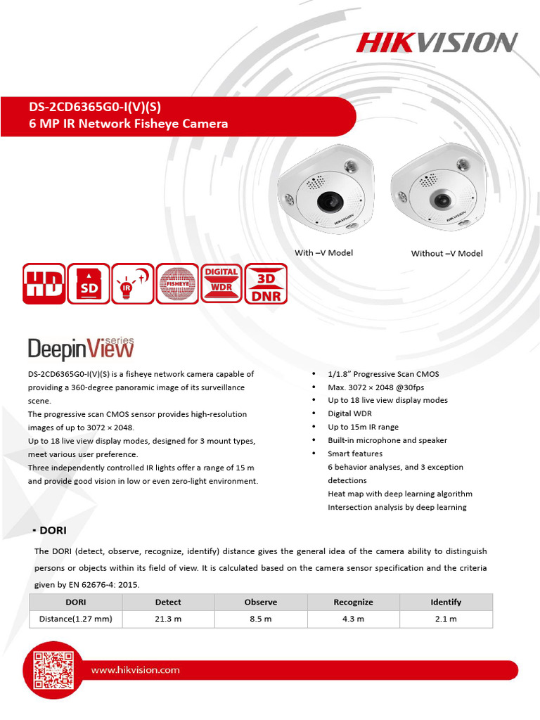 DS 2CD6365G0 IVS - Fisheye | PDF | Infrared | Camera
