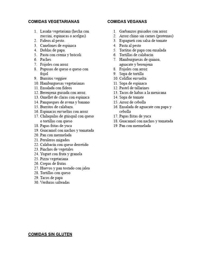 Recetas Vegetarianas, Veganas y Sin Gluten | PDF | ensalada ...