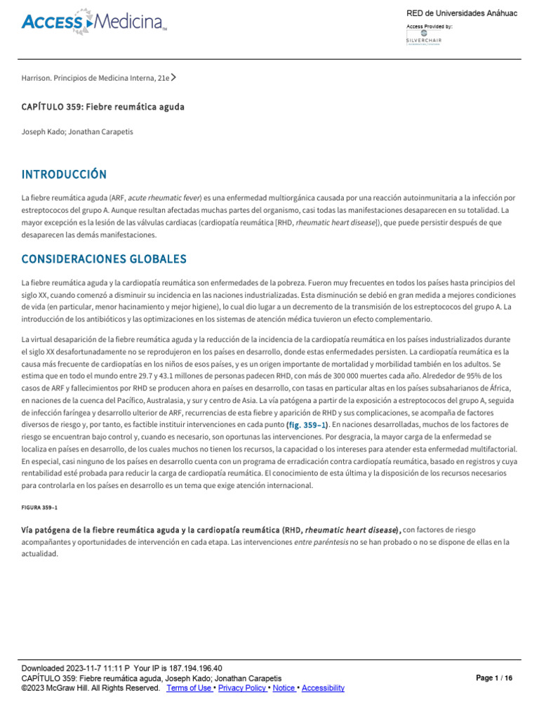 Capítulo 359 Fiebre Reumática Aguda Pdf Sistema Inmune Anticuerpo