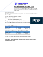 ROUTE TAXI FARE INCREASE 2023 - Updated