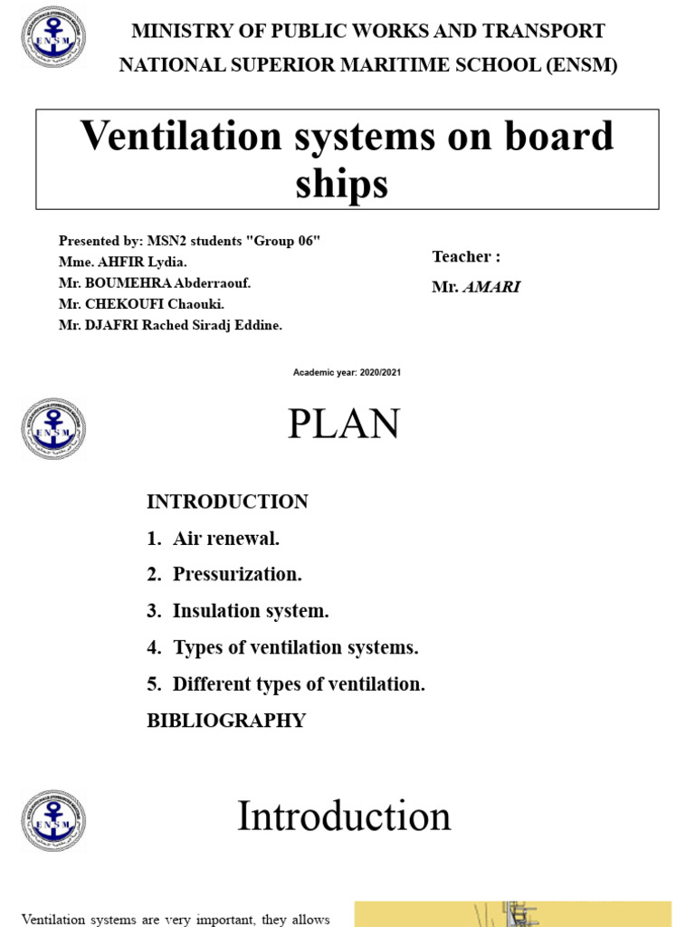 Ventilation System On Board Ship PDF Building Insulation