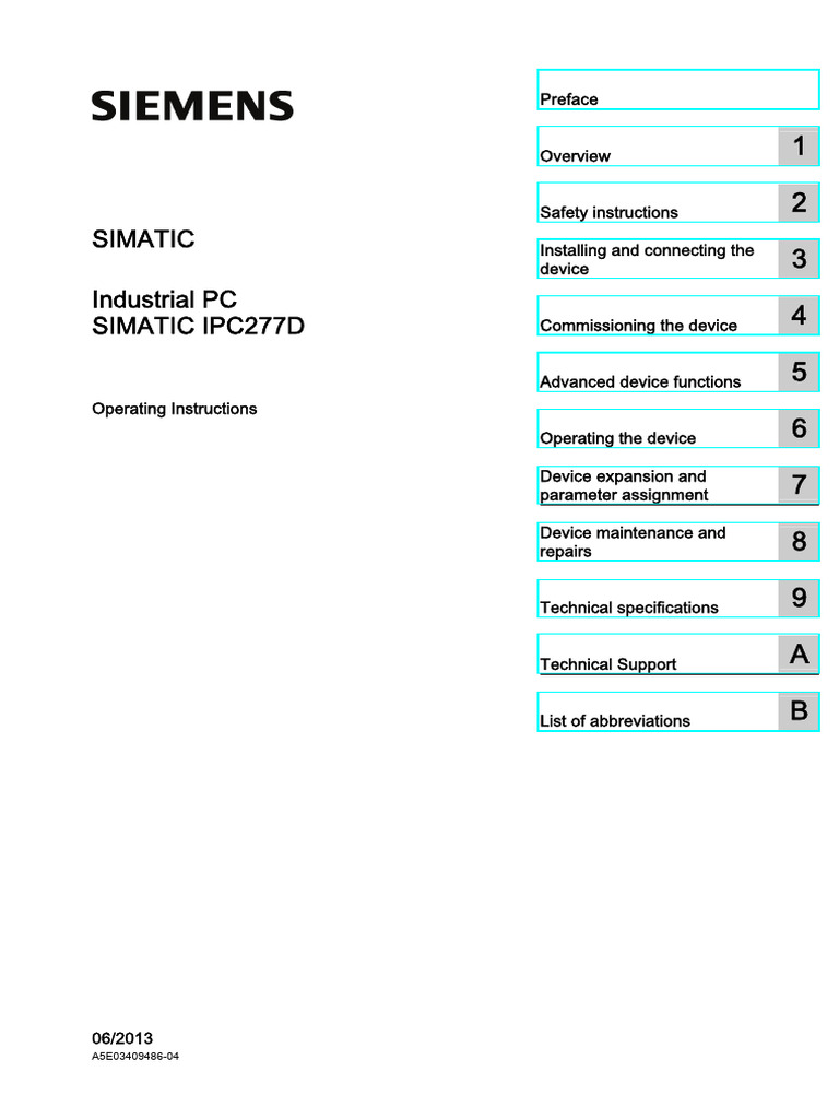 SIMATIC IPC277D Operating Instructions | PDF | Bios | Usb