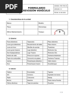 Formulario Revisión Vehículo.