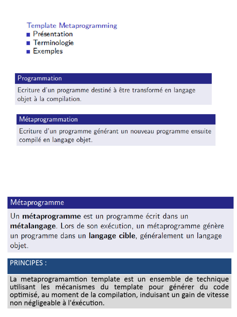 Métaprogrammation en C++ : Optimisation | PDF | C ++ | Structure de ...