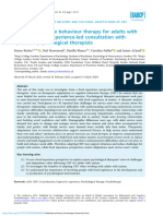 Adapting Cognitive Behaviour Therapy For Adults With Autism A Lived Experience Led Consultation With Specialist Psychological Therapists