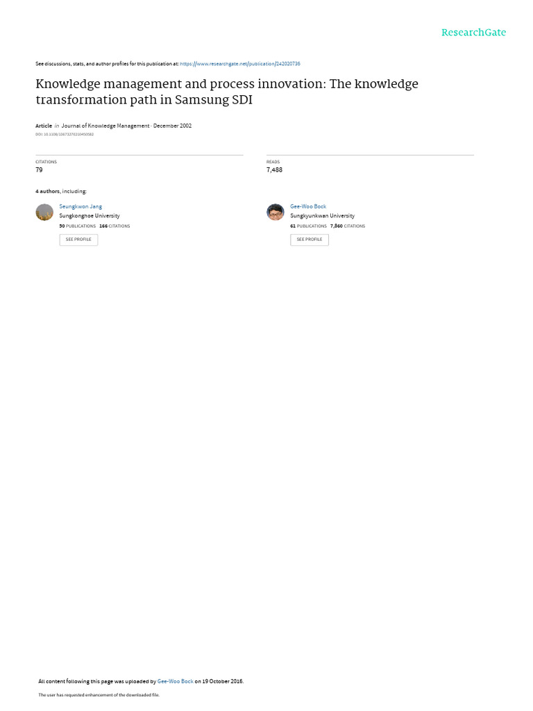 Samsung's Knowledge Management Innovation | PDF | Knowledge Management ...