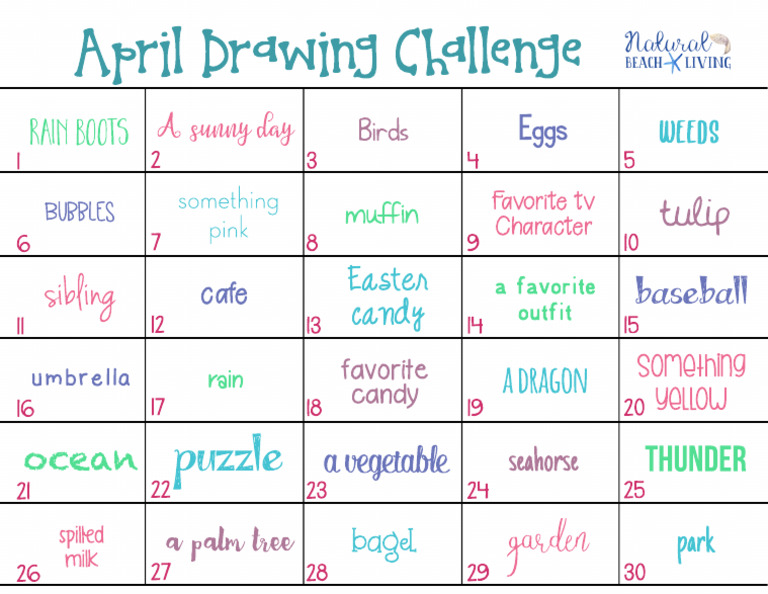 April Drawing Challenge PDF