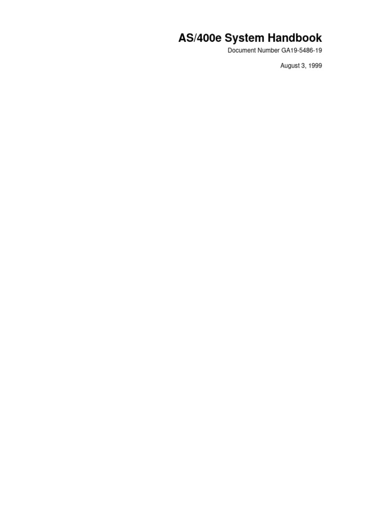 GA19-5486-19 AS400 System Handbook V4R4 199908 | PDF | Microsoft ...