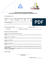 Formulário para Indicação de Membros para Composição de Banca Examinadora de Defesa de TCC