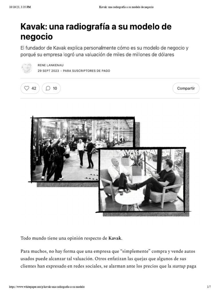 Radiografía del modelo de negocio de Kavak | PDF | Modelo de negocio ...