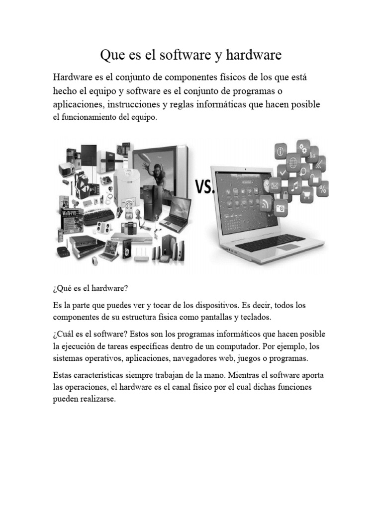 Que Es El Software y Hardware | PDF | Juegos y actividades | Computadoras