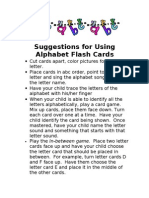 Suggestions For Using Alphabet Flash Cards