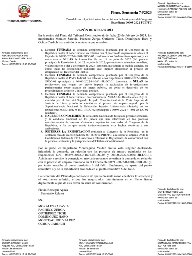 El TC, entre el Congreso y el Poder Judicial