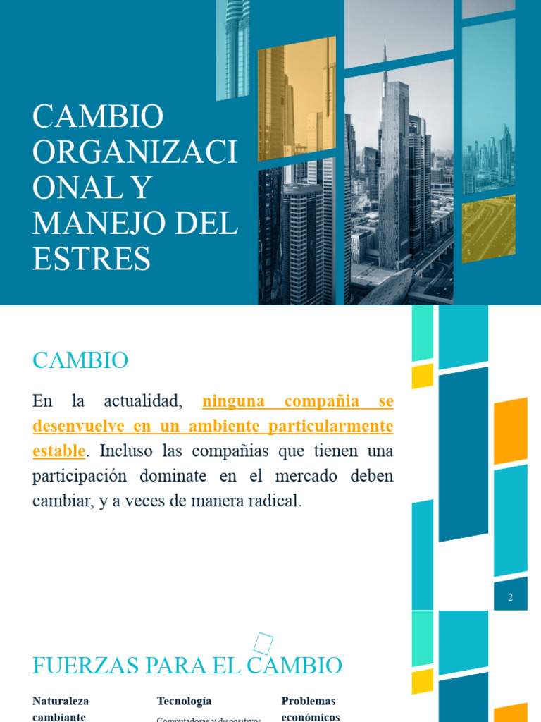 Manejo del Cambio y Estrés Organizacional | PDF | Estrés (biología ...