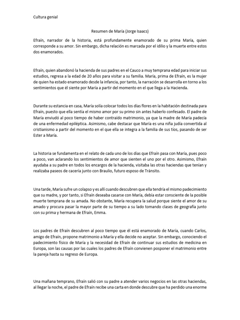 Resumen de Mar a Jorge Isaacs - 1704168635