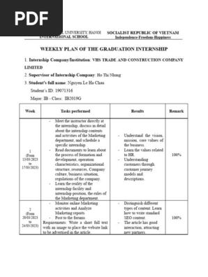 WEEKLY PLAN