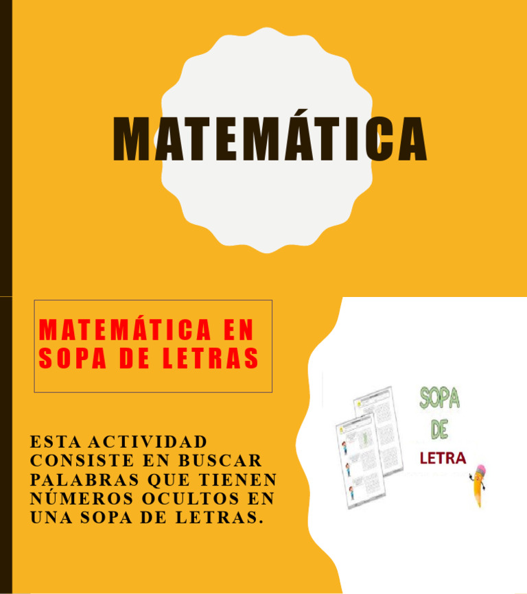 Matemática en Sopa de Letras | PDF