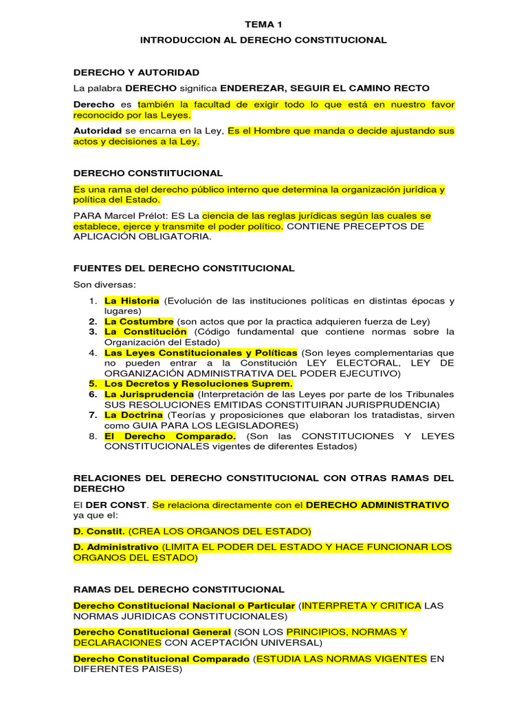 Introducción al Derecho Constitucional | PDF | Constitución | Caso de ley