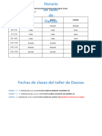 Horario de Danza