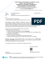 Surat Himbauan Dirjen Diktiristek Ketentuan Penyelenggaraan RPL