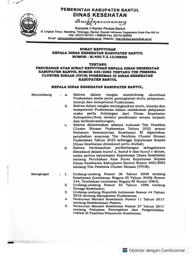 SK TPCB Perubahan 2023 | PDF