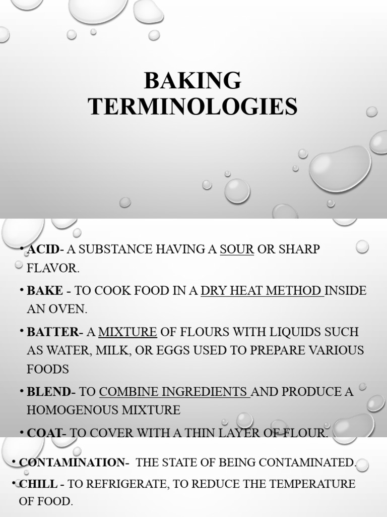 Baking Terminologies TLE 78 PDF