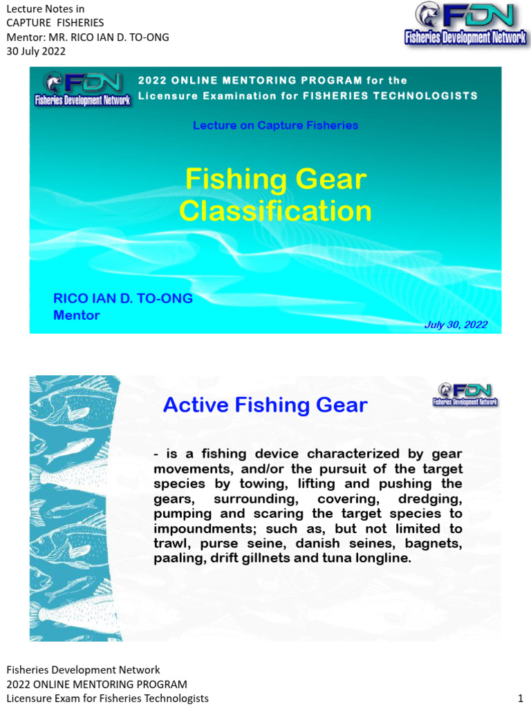 Fishing Gear Classification PDF Trawling Angling