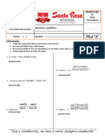 Examen Bimestral de Trigonometria 5to Sec Fila A IV Bimestre