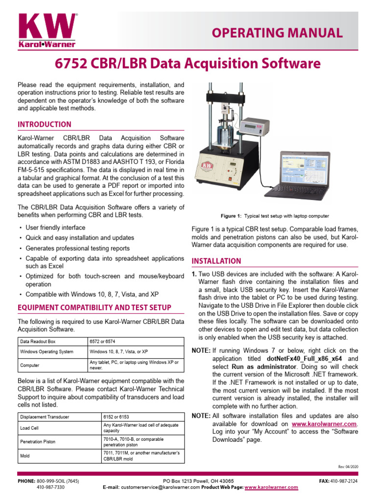 Product Manual CBR LBR Data Acquisition Software | PDF | Microsoft ...